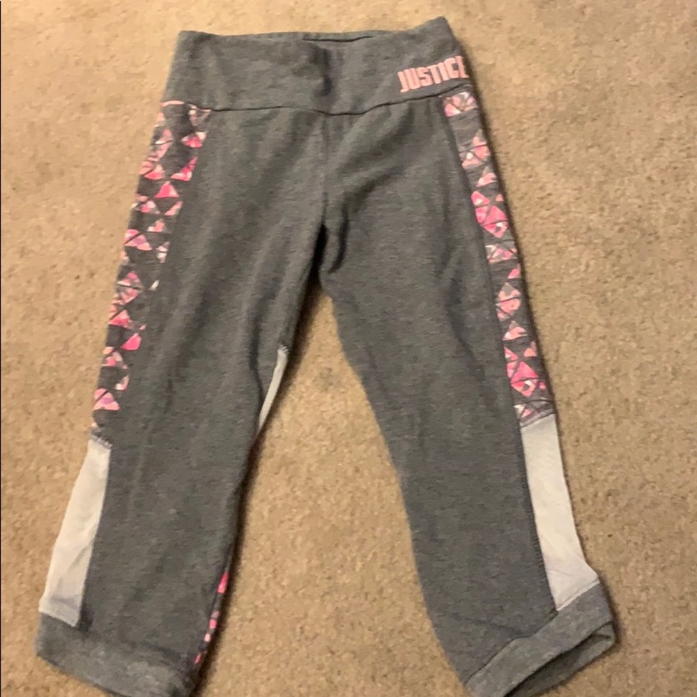 Girls grey capris with mesh sides
